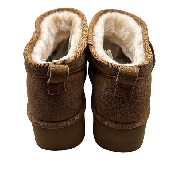 CUSHIONAIRE Women's Genuine Suede pull on platform boot 9 CHESTNUT - Picture 4 of 7